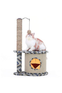 3 in 1 Cat Tree Tower - Multi-Functional Pet Climbing Frame Toy, Natural Straw Mat, Scratch Resistant Anti-Chewing Anti-Dumping Non-Irritating Smell