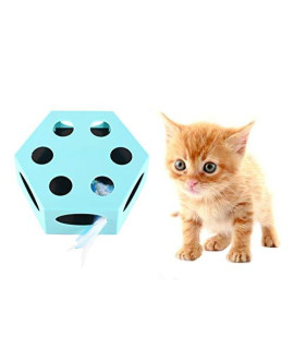 FDSFD Automatic Interactive Cat Toys with Feathers, Catnip Ball Random Rotating, Environmentally Friendly ABS Material, Ultra Low Noise Control, Non Slip Rubber Pad