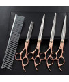KSTE 7? 4PCS Gold Handle Scissors Professional Pet Grooming Hairdressing Shear Scissors Set