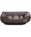 Beatrice Home Fashions Tommie Copper Anti-Odor Reversible Cuddler Pet Bed for Dogs, 32" x 24" x 12", Charcoal/Gray