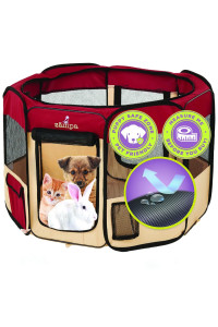 Zampa Puppy Pop Up Extra Small 29"x29"x17" Portable Playpen for Dog and Cat, Foldable | Indoor/Outdoor Kitten Pen & Travel Pet Carrier + Carrying Case