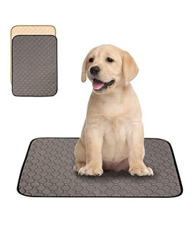 Pawtastic 2 Pack Washable Dog Pee Pads,Reusable Dog Training Pads,Puppy Training Pads,Puppy Pee Pads,Waterproof Whelping Pads,Travel Pet Pee Pads (Large (39.37x26.38 in) 2 Packs, Grey+Tan)