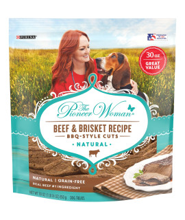 The Pioneer Woman Natural, Grain Free Dog Treats, Beef & Brisket Recipe BBQ Style Cuts - 30 oz. Pouch