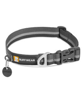 RUFFWEAR, Crag Dog Collar, Reflective and Comfortable Collar for Everyday Use, Granite Gray, 11-14