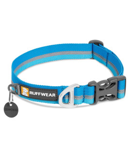RUFFWEAR, Crag Dog Collar, Reflective and Comfortable Collar for Everyday Use, Blue Dusk, 11-14