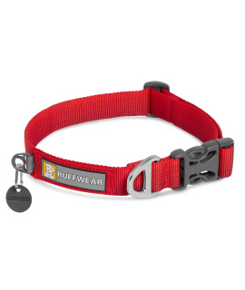 RUFFWEAR, Front Range Dog Collar, Durable and Comfortable Collar for Everyday Use, Red Sumac, 11-14