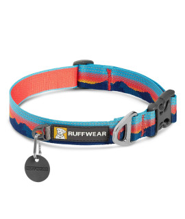 RUFFWEAR, Crag Dog Collar, Reflective and Comfortable Collar for Everyday Use, Sunset, 11-14