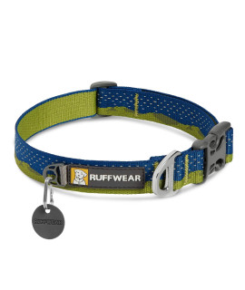 RUFFWEAR, Crag Dog Collar, Reflective and Comfortable Collar for Everyday Use, Green Hills, 11-14