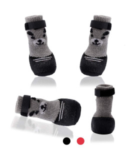 AblePet Dog Boots Waterproof Shoes Breathable Socks, with Anti-Slip Sole and Adjustable Magic Tape All Weather Protect Paws Only Fit for Small Dog(4Pcs)(Black, M)