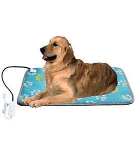 ANZERWIN XXL Heating Pad for Large Dog Bed Outdoor or Home,Electric Heating Mat for Dog House Crate Pad for Small Medium Pet Cat Puppy Waterproof Easy Clean Long Chew Proof Cord Gray,34"x21",30-60W
