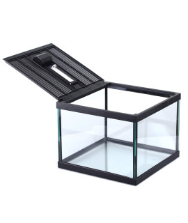 crapelles Reptile Amphibians Terrarium Glass Box for Small pet Waterproof Ventilation Transparency Clearly Visible Inside