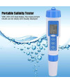 Yosooo Salinity Meter, CT3086 Portable Salinity Tester with LED LCD Dual Display High Precision Digital Salinometer Salinity Temperature Tester Meter for Freshwater Aquaculture