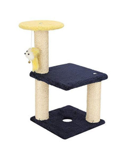3-Layer Cat Tree with Scratching Post, Cat Climbing Tree Scratching Post Board and Hanging Toy, Cat Activity Trees, Pet Activity Center, Cat Supplies