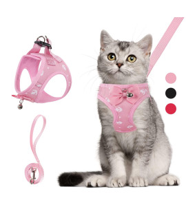 Surepet cat Harness and Leash: Kitten Harness 5FT Leash Adjustable Soft Mesh Breathable cat Bowtie Harness and Leash Set for Walking Escape Proof for Small Medium Large cat Puppia Vest Outside