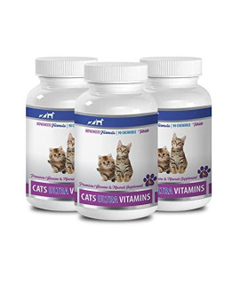 Pet Supplements Well & Good Hip and Joint Support for Cats - cat Pain Away - CAT Joint Health with Turmeric MSM - nhv Turmeric for Cats - 3 Bottles (270 Treats)