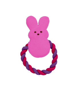 Peeps for Pets Plush Bunny Rope Pull Toy for Dogs Squeaker Dog Toy, Pink/Purple, Dog Toy is a Fun and Cute Way to Entertain Your Pet