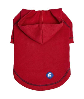 Blueberry Pet Essentials Soft Comfy Better Basic Cotton Blend Dog Hoodie Sweatshirt In Red, Back Length 12, Pack Of 1 Jacket For Dogs
