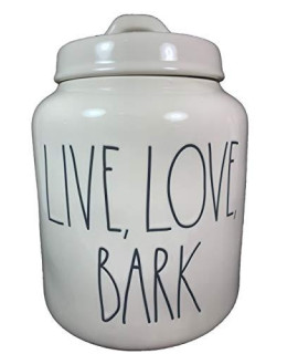 Rae Dunn LIVE LOVE BARK Dog Canister - ceramic