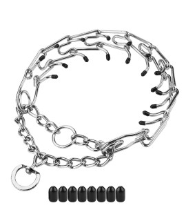 Aheasoun Prong Collar for Dogs, Choke Collar for Dogs, Pinch Collar for Dogs, Stainless Steel Adjustable with Comfort Rubber Tips(Medium, 3.0mm, 19.6-Inch)
