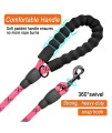 BARKBAY 2 Pack Dog leashes for Large Dogs Rope Leash Heavy Duty Dog Leash with Comfortable Padded Handle and Highly Reflective Threads 5 FT for Small Medium Large Dogs(Pink+Black)