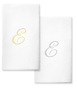 AH AMERIcAN HOMESTEAD Disposable Hand Towels for Bathroom - guest Bathroom Essentials -Bathroom Paper Towels for guests - Monogrammed Disposable Napkins - Wedding Napkins in Paper Towel Tray (gold, E)