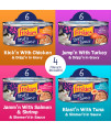 Purina Friskies Gravy Wet Cat Food Variety Pack, Stuf'd & Sauc'd with Chicken, Salmon & Shrimp, Tuna & Turkey - (24) 5.5 oz. Cans