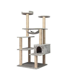 LONABR Cat Tree Condo Pet Furniture Multi-Level Kitten Activity Tower Play House with Sisal Scratching Posts Perch (Style 10)