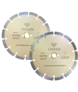 (2 Pack) Alskar Diamond Usa Adlss 7 Inch Dry Or Wet Cutting General Purpose Power Saw Segmented Diamond Blades For Concrete Stone Brick Masonry (7 - 2 Pcs)