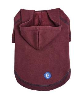 Blueberry Pet Essentials Soft Comfy Better Basic Cotton Blend Dog Hoodie Sweatshirt In Burgundy Red, Back Length 26, Pack Of 1 Jacket For Dogs