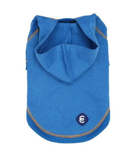 Blueberry Pet Essentials Soft Comfy Better Basic Cotton Blend Dog Hoodie Sweatshirt In Alaskan Blue, Back Length 16, Pack Of 1 Jacket For Dogs