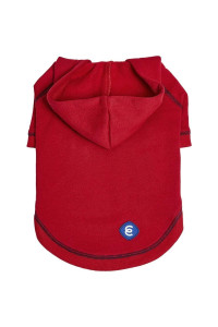 Blueberry Pet Essentials Soft Comfy Better Basic Cotton Blend Dog Hoodie Sweatshirt In Red, Back Length 24, Pack Of 1 Jacket For Dogs