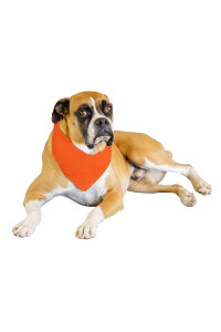 9 Pack Solid Polyester Dog Neckerchief Triangle Bibs - Extra Large (Orange)