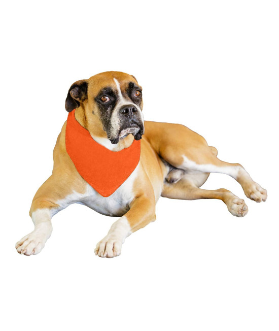 9 Pack Solid Polyester Dog Neckerchief Triangle Bibs - Extra Large (Orange)