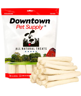 Downtown Pet Supply - Rawhide Rolls Dog Treats - 100% Natural Beef Dog Chews - Dog Dental Care & Plaque Remover for Teeth - for Medium to Large Breeds - 7 in - 8 in - 80 Pack