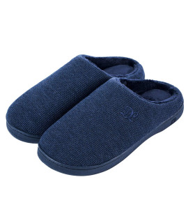 DL Womens Memory Foam Slippers, cozy Slip on House Slippers For Women Indoor Outdoor, comfy Womens Bedroom Slippers Warm Soft Flannel Lining Home Slippers Size 7-8 Navy