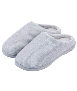DL Womens Memory Foam Slippers, cozy Slip on House Slippers For Women Indoor Outdoor, comfy Womens Bedroom Slippers Warm Soft Flannel Lining Home Slippers Size 9-10 grey