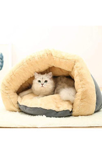 ZCNNO Pet Nest Cat Nest Winter Warm Cat Tent Deep Sleep Closed Puppy Kitten Sleeping Bag Two-Color Stitching