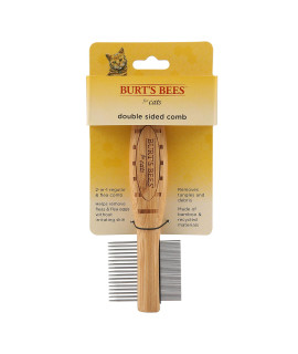 Burts Bees for Pets 2-in-1 Double Sided cat comb Flea cat comb Removes Fleas, Tangles and Matted Fur Regular cat comb Is Ideal for Matted cat Hair (FF12799)