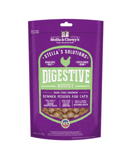 Stella & Chewy? - Stella? Solutions Digestive Boost - Cage-Free Chicken Dinner Mixer - Freeze-Dried Raw, Protein Rich, Grain Free Cat Food - 7.5 oz Bag