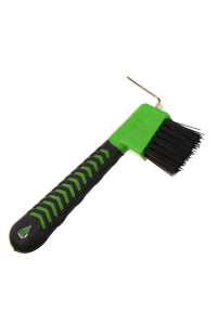 Horse Hoof Pick Brush with Soft Touch Rubber Handle (NEON gREEN)