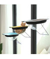 RUIVE Suction Cup Cats Window Bed Mount Kitty Creative Cats Resting Seat with Space Hood (One Size, Coffee)