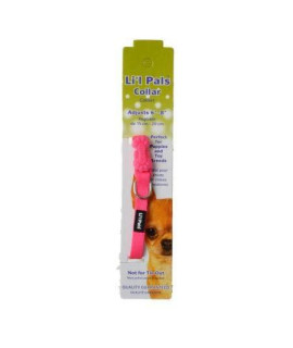 Li'l Pals Adjustable Nylon Collar - Neon Pink - 6-8 Long x 5/16 Wide (63 Pack)