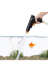 hygger Aquarium Gravel Cleaner, New Quick Water Changer with Air-Pressing Button Fish Tank Sand Cleaner Kit Aquarium Siphon Vacuum Cleaner with Water Hose Controller Clamp