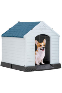 BestPet Large Dog House Insulated Kennel Durable Plastic Dog House for Small Medium Large Dogs Indoor Outdoor Weather & Water Resistant Pet Crate with Air Vents and Elevated Floor