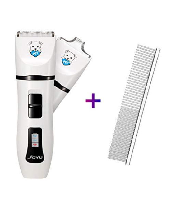 DPFXNN Professional Dog Comb Hair Clipper, Rechargeable Electric Silent Razor, Replaceable Double Cutter Head, Suitable for Cats and Dogs, face, Ears, Paws