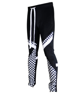 Screenshotbrand-P11030 Mens Hip Hop Premium Slim Fit Track Pants - Athletic Jogger Diagonal Triangular Color Block Patch Bottoms-Blackchecker-Xlarge