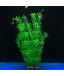 ALEgI Large Aquarium Plants Artificial Plastic Fish Tank Plants Decoration Ornaments Safe for All Fish 21 Inches Tall (21inchgreen)