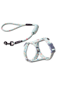 Touchcat 'Radi-Claw' Durable Cable Cat Harness and Leash Combo, Medium, Sky Blue