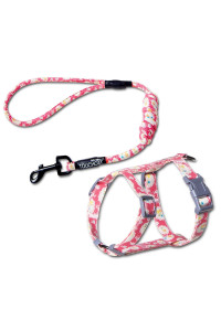 Touchcat 'Radi-Claw' Durable Cable Cat Harness and Leash Combo, Medium, Pink