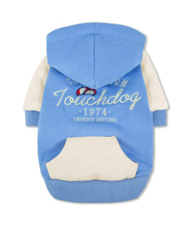 Touchdog Heritage Premium Cotton Hooded Dog Sweater with Accented Bridge Pockets on The Dog Hoodie - Pet Sweater Featuring snap enclosures and Reversible Sherpa for Added Warmth